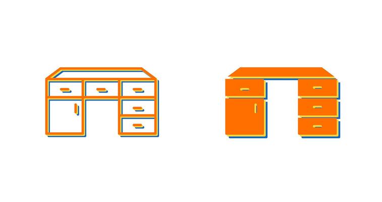 Table with Drawers Vector Icon
