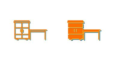 Table with Shelves Vector Icon