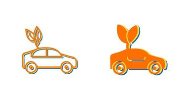 icono de vector de coche ecológico