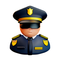 policía cara 3d representación icono ilustración png