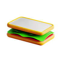 sandwich 3d rendering icon illustration png