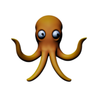 octopus 3d rendering icon illustration png