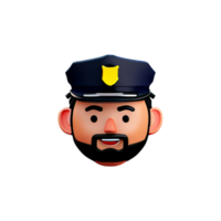 polis ansikte 3d tolkning ikon illustration png
