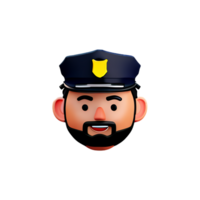 Politie gezicht 3d renderen icoon illustratie png