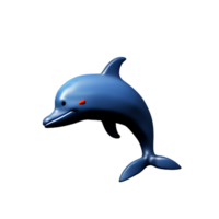 delfin 3d tolkning ikon illustration png