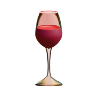 vino vaso 3d representación icono ilustración png