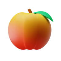 peach 3d rendering icon illustration png