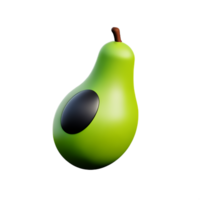 avocado 3d rendering icon illustration png