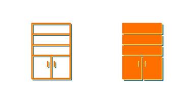 Cupboard with Shelves Vector Icon