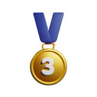 medalla 3d representación icono ilustración png