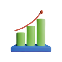 chart 3d rendering icon illustration png