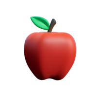 Pomme 3d le rendu icône illustration png