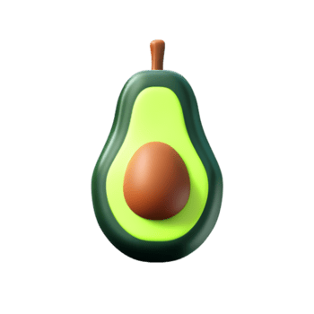 aguacate 3d representación icono ilustración png