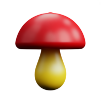 mushroom 3d rendering icon illustration png