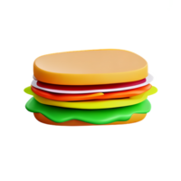 sandwich 3d le rendu icône illustration png