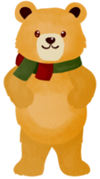 oso vistiendo un bufanda Navidad temática png