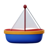 bateau 3d le rendu icône illustration png