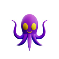 octopus 3d rendering icon illustration png