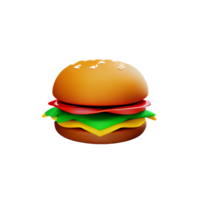 hamburger 3d rendering icon illustration png