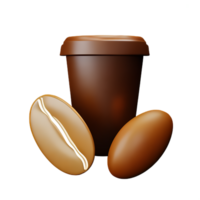 koffie bonen 3d renderen icoon illustratie png