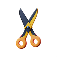 scissors 3d rendering icon illustration png