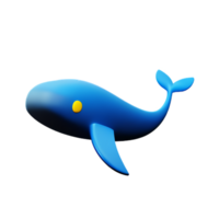 ballena 3d representación icono ilustración png