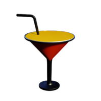 cocktail 3d renderen icoon illustratie png