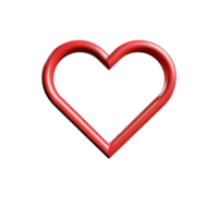 heart line 3d rendering icon illustration png