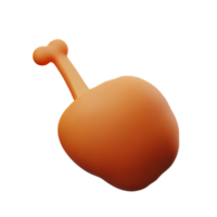 frit poulet 3d le rendu icône illustration png