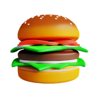 hamburger 3d rendering icon illustration png