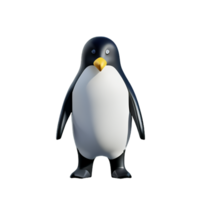 penguin 3d rendering icon illustration png