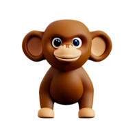 monkey 3d rendering icon illustration png