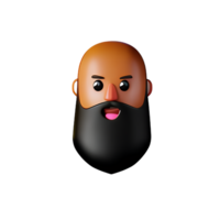 beard  3d rendering icon illustration png