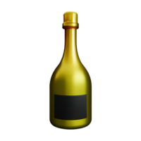 Champagne 3d renderen icoon illustratie png