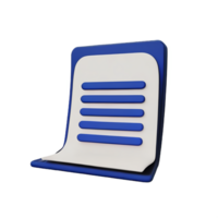 document 3d rendering icon illustration png