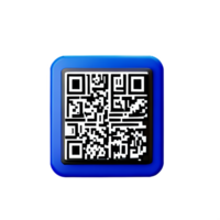 qr código 3d Renderização ícone ilustração png