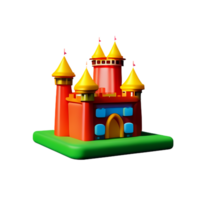 castillo 3d representación icono ilustración png