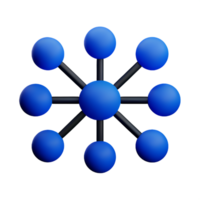 network 3d rendering icon illustration png