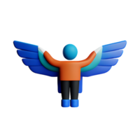 wings 3d rendering icon illustration png