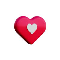 heart line 3d rendering icon illustration png