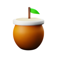 kokosnoot 3d renderen icoon illustratie png