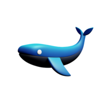 whale 3d rendering icon illustration png
