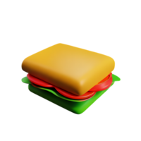 sandwich 3d le rendu icône illustration png