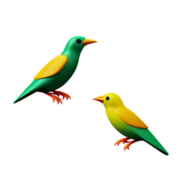 fåglar flygande 3d tolkning ikon illustration png