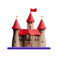 kasteel 3d renderen icoon illustratie png