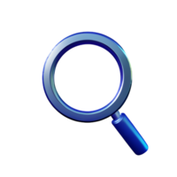 magnifying glass 3d rendering icon illustration png