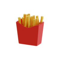 3d french fries fast food icon png