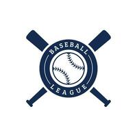 Retro vintage baseball logo design with baseball ball and stick concept. Logo for tournaments, labels, sports, championships. vector