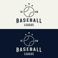 Retro vintage baseball logo design with baseball ball and stick concept. Logo for tournaments, labels, sports, championships. vector