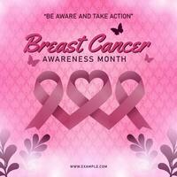 Breast Cancer Awareness Month Vector Background and Banner with pink ribbon